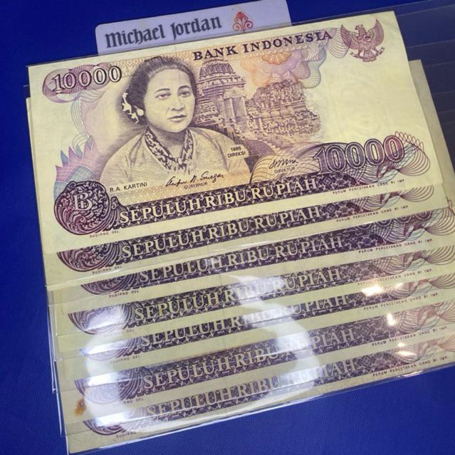Uang koleksi kuno 10000 rupiah RA Kartini seri X bekas utuh ori