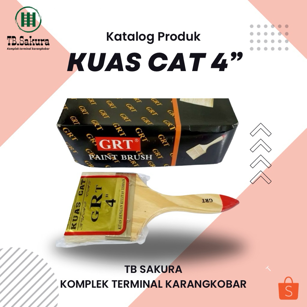 

Kuas Cat Kayu Besi Tembok GRT 4" 4 Inch Termurah
