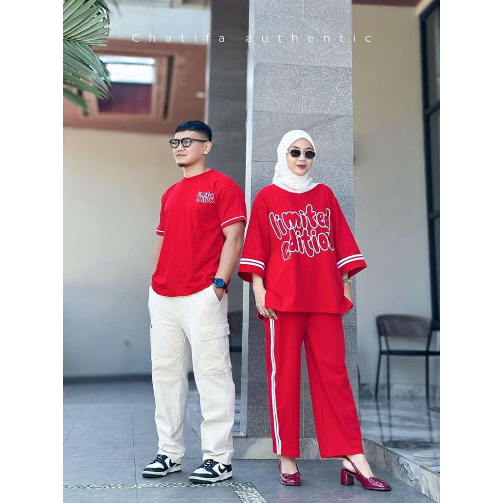 chatifa authentic set cople original 100% | setelan kaos sablon | setelan kulot |