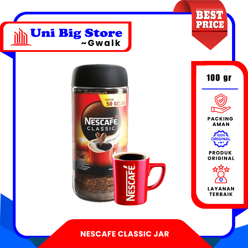 

NESCAFE CLASSIC KOPI JAR KACA CLASSIC AMPUNG ROBUSTA BLEND - 100 gr