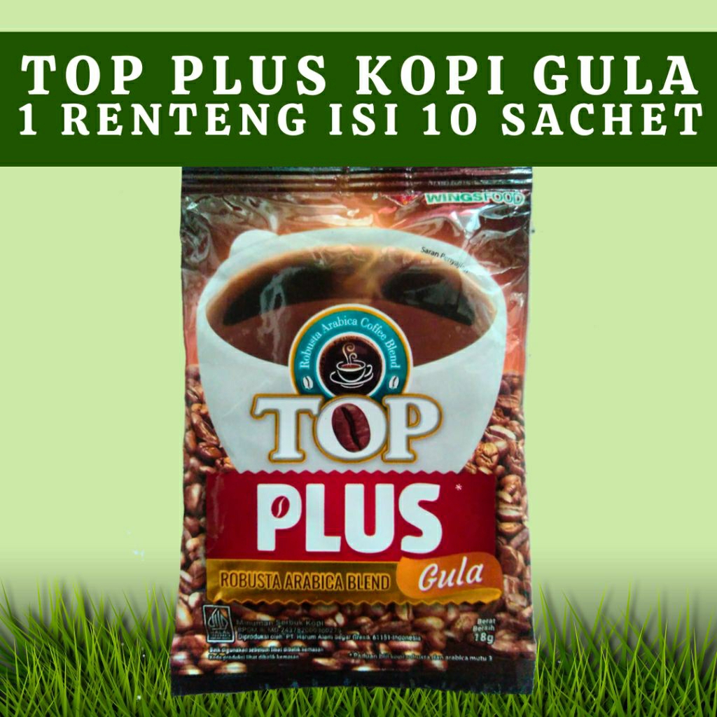 

(GROSIR) Top Plus Kopi Gula 1 Renteng Isi 10 Sachet