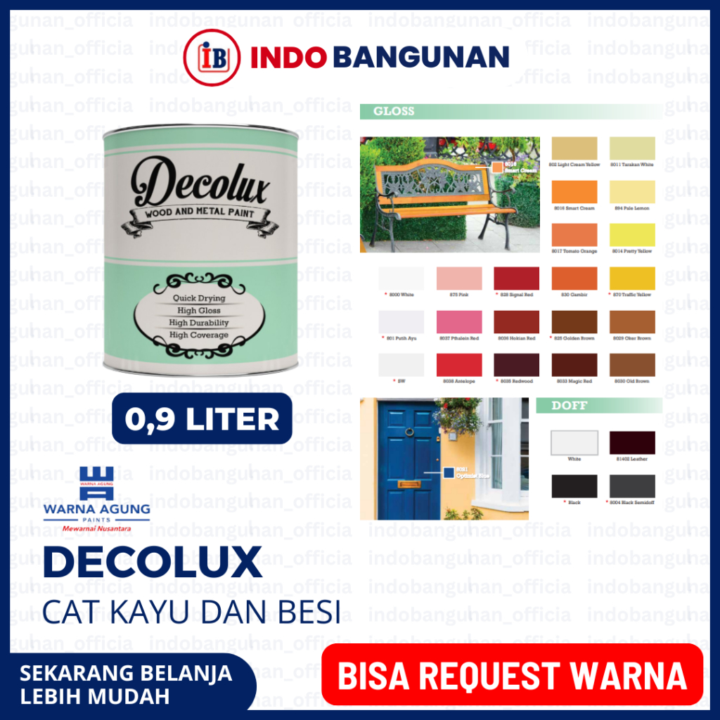 CAT MURAH KAYU DAN BESI WARNA AGUNG DECOLUX 0,9LT