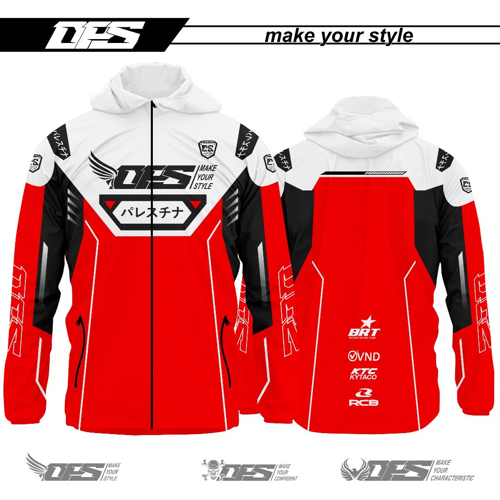Jaket Taslan Waterproof Komunitas Supermoto Desain Sesuai Permintaan