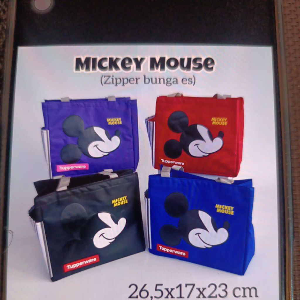 tas bekal Tupperware Mickey mouse Zipper