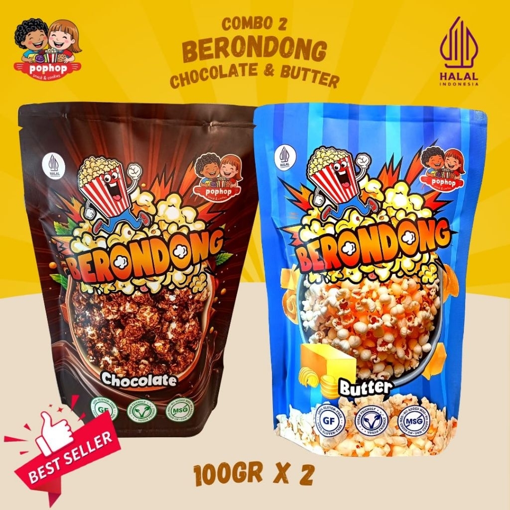 

Combo 2 (Chocolate & Butter) - 2 Rasa Camilan Crispy Popcorn Jamur