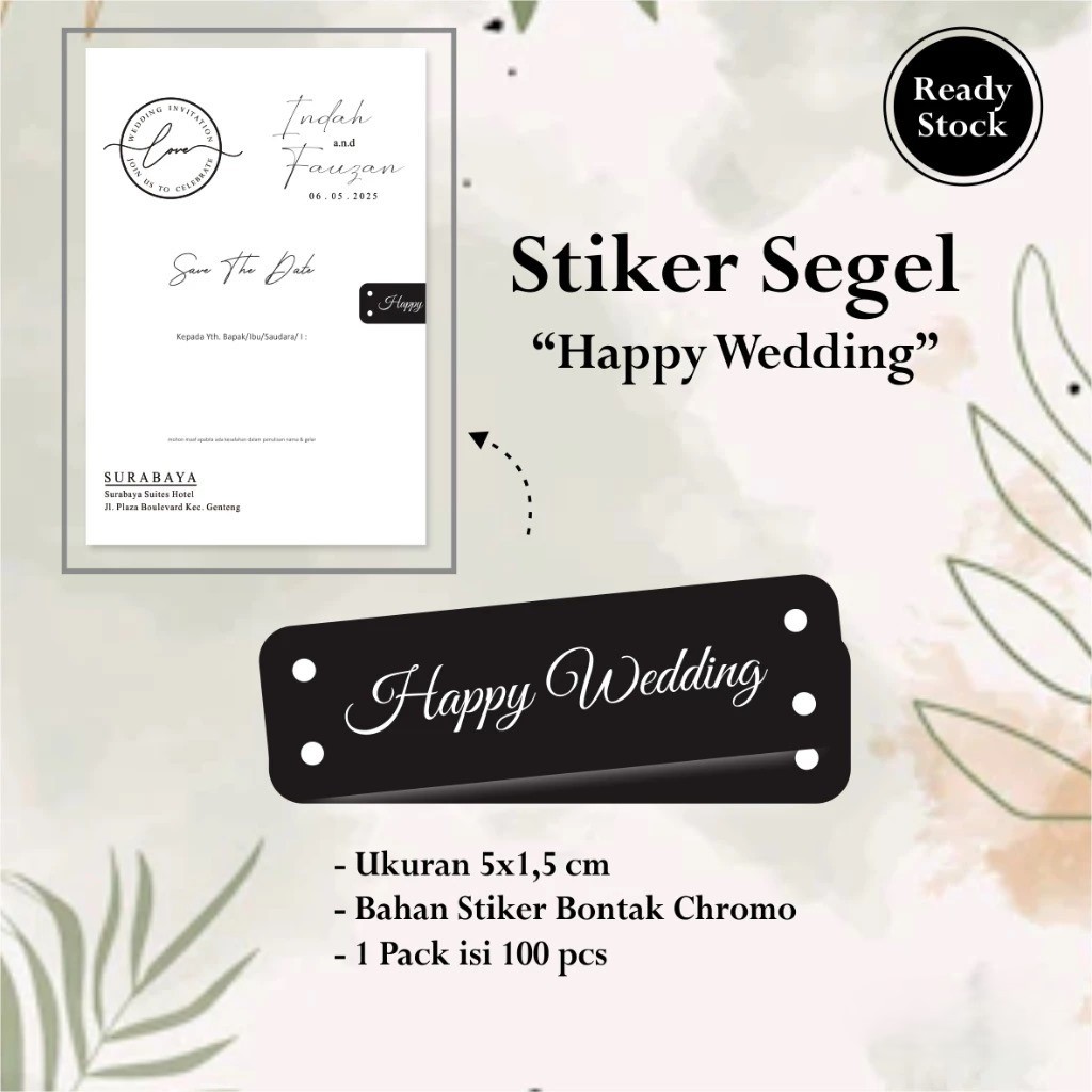 

(100 PCS) STIKER SEGEL UNDANGAN MOTIF BUNGA READY STOCK