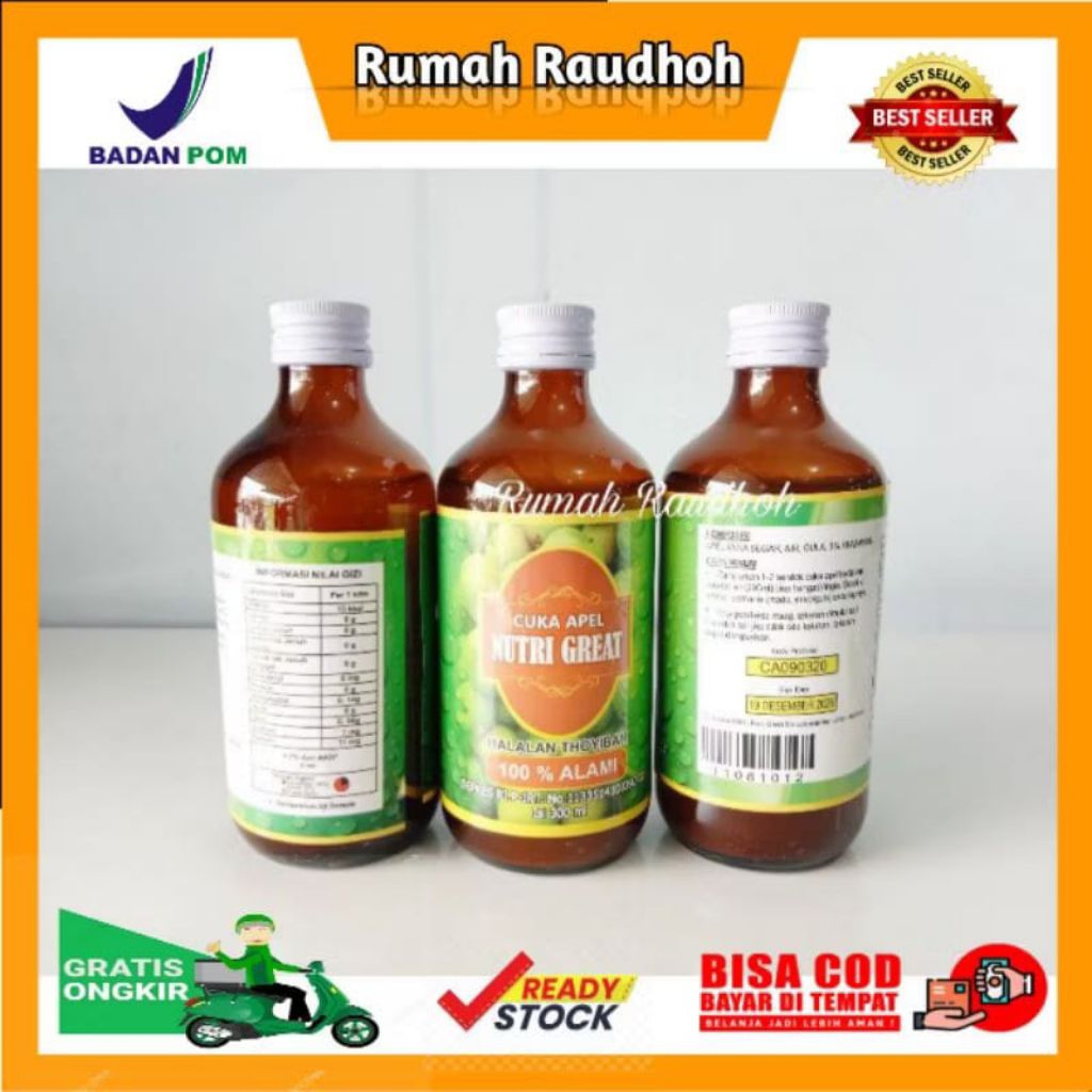 

CUKA APEL NUTRI GREAT ORIGINAL 300 ML - MENURUNKAN KOLESTEROL, BERAT BADAN DLL