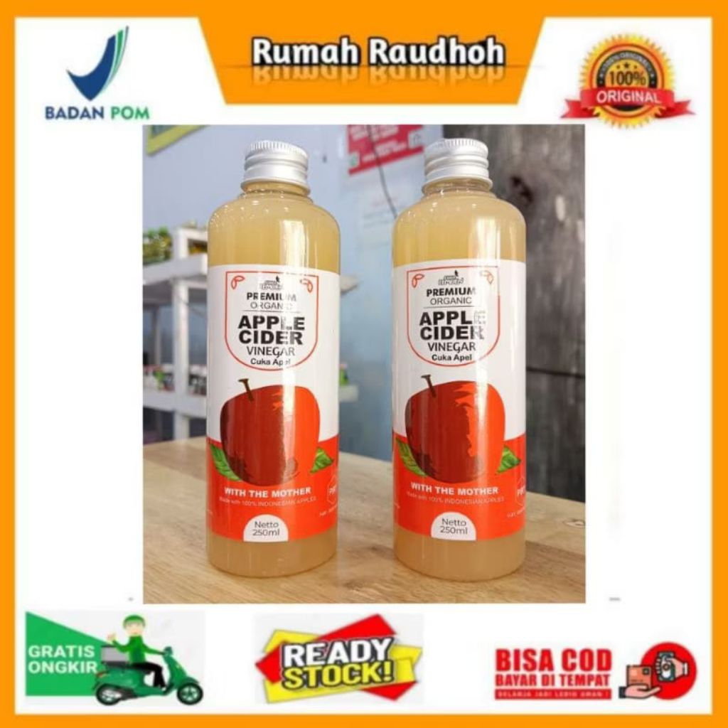 

CUKA APEL SUUR LEMOEN 250 ML | APPLE CIDER VINEGAR - PREMIUM CUKA APEL ORGANIK WITH THE MOTHER