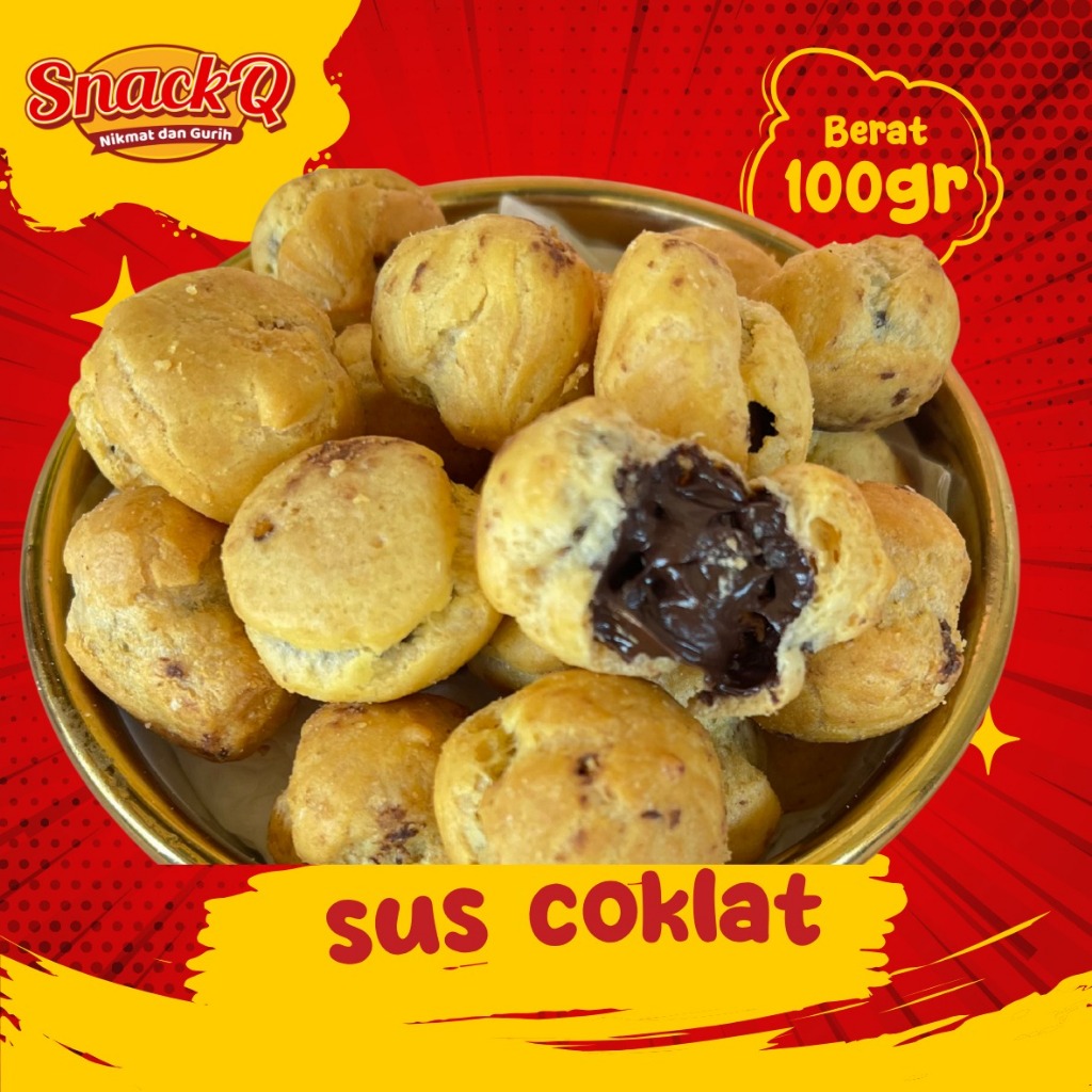 

Snackq.id - Soes Kering Coklat Lumer 100gr / Camilan Grosir / Snack Viral / Cemilan Manis