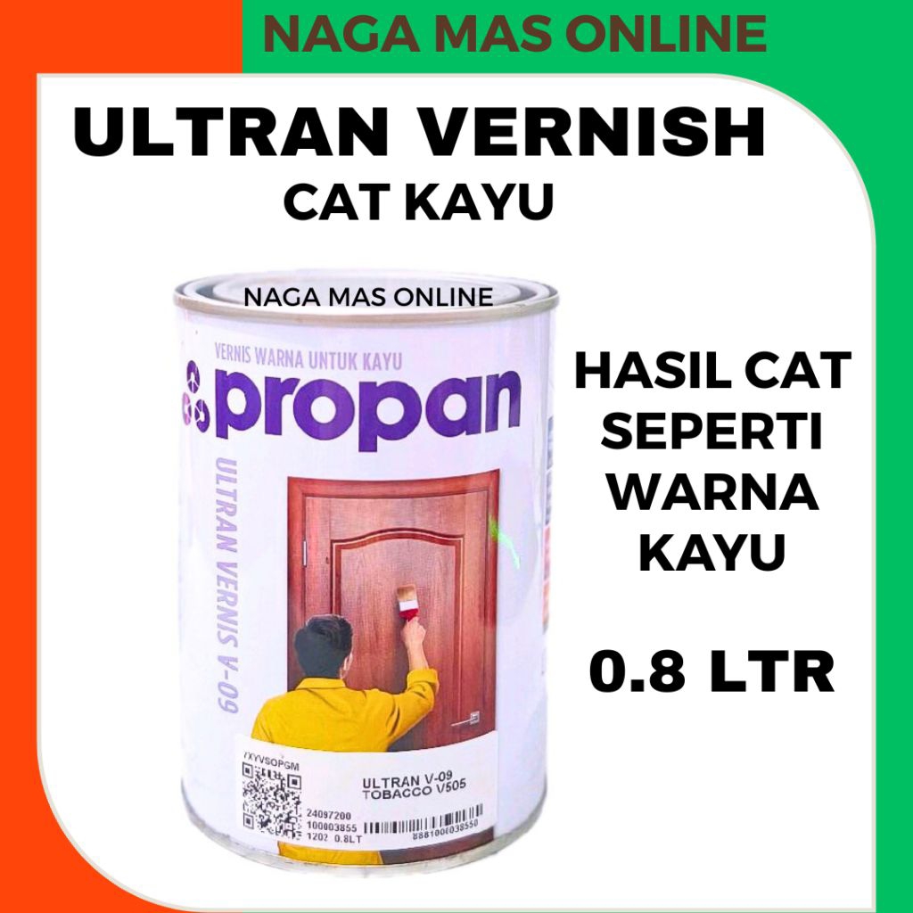 CAT KAYU ULTRAN VERNIS 0.8 LTR PROPAN / CAT VERNIS UNTUK KAYU / PERNIS WARNA / PROPAN CAT POLITUR WA