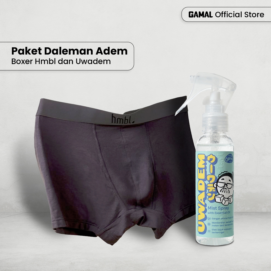 GAMAL | Daleman Adem | Uwadem Cooling Mist Spray with Essential Oil 100ml & PureSoft Modal Boxer Bri