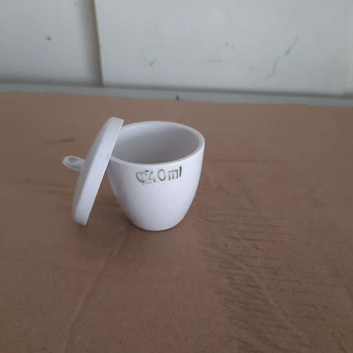 Krus porselin 40ml _ Cawan Kursible_ Porcelain crucible 40ml_ Dengan tutup1 set