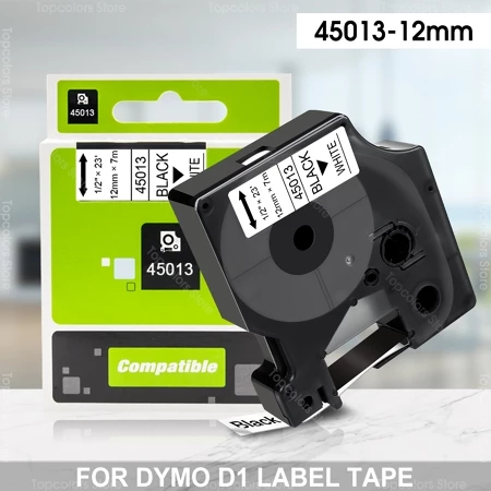 

Label Tape Dymo D1 Tape Pita Cartridge Refill Tinta Hitam Catridge Refil Compatible Printer DYMO 45013 LabelManager 160