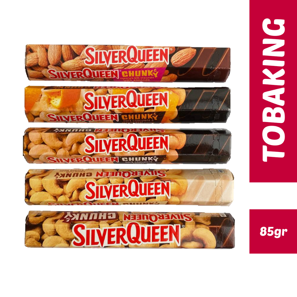 

Silverqueen Chunky Bar 85 gr Silver Queen Dark White Cokelat Almond
