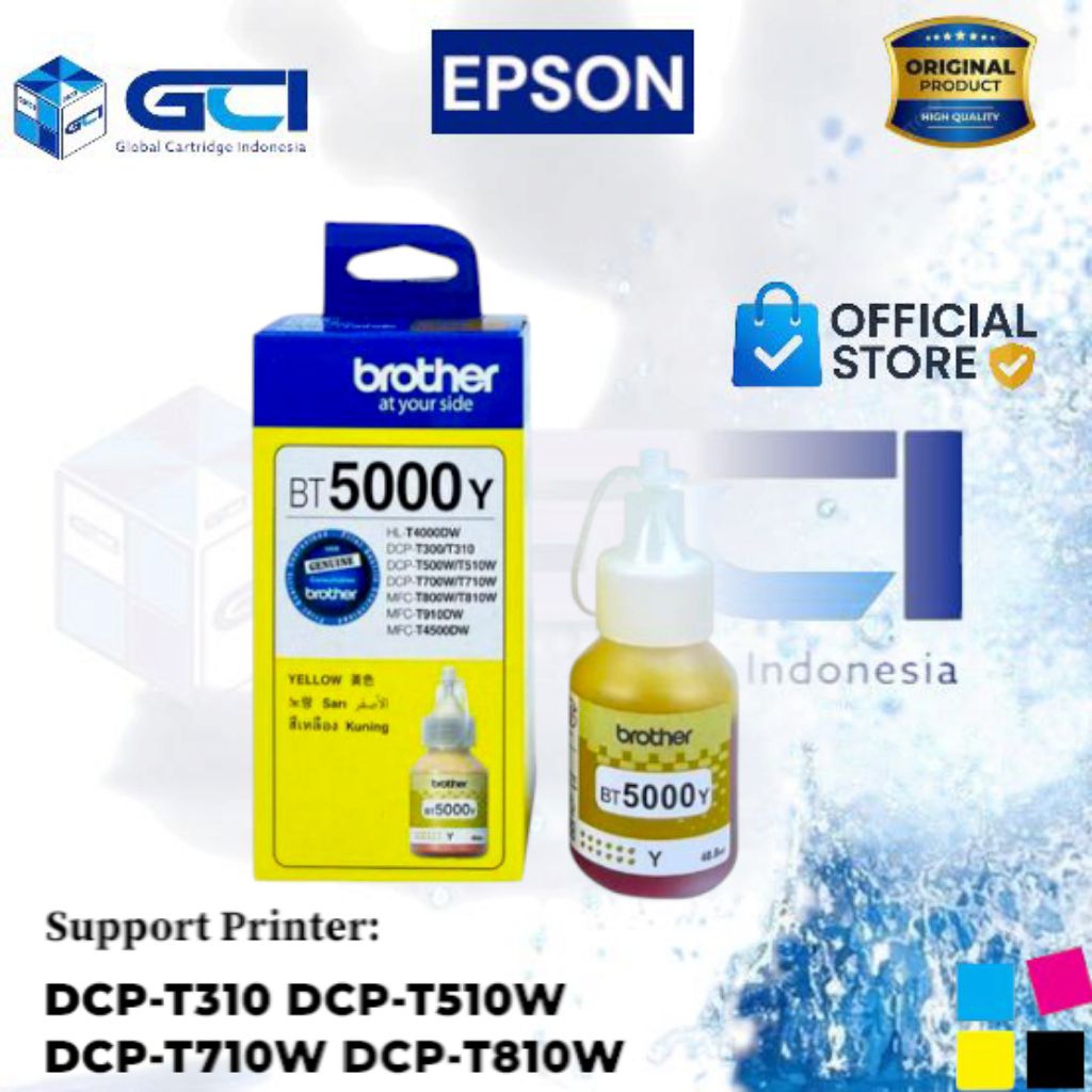Tinta Printer Brother BT 5000 Yellow Support Printer DCP-T310 DCP-T510W DCP-T710W DCP-T810W