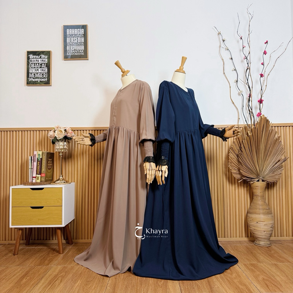 GAMIS LONG SMOCK RENDA BY KHAYRA MUSLIMAH
