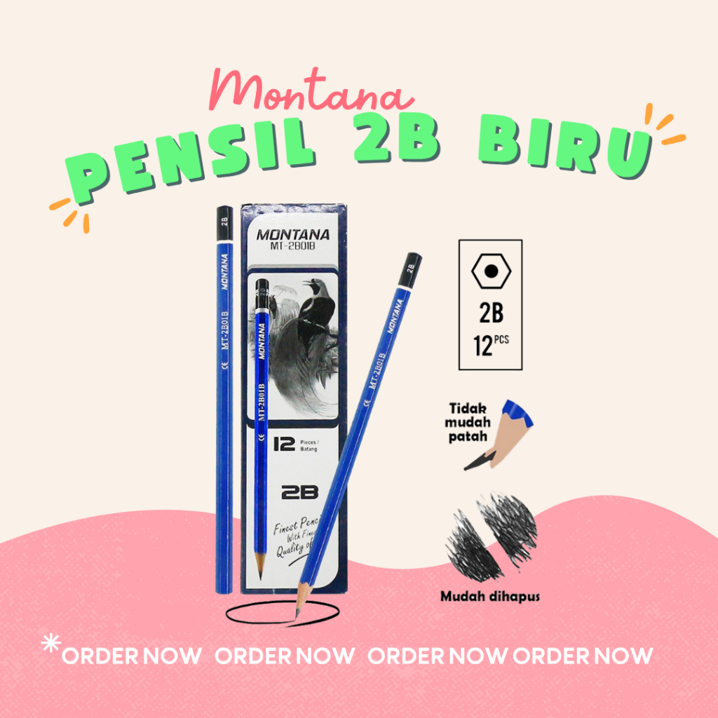 

Pensil 2B Biru Lulus Uji Komputer / Pensil 2B Montana