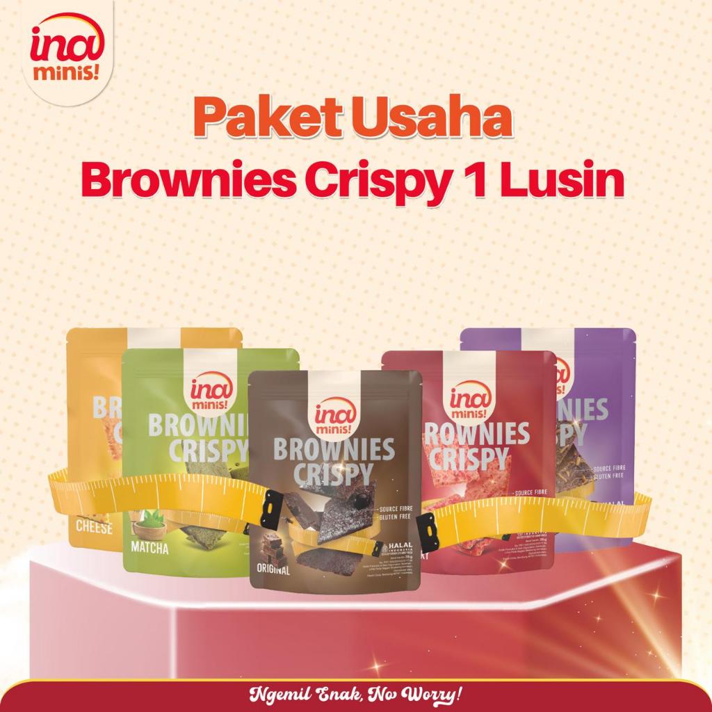

[PAKET USAHA] 1 Lusin Brownies Crispy (pilih 1 variant) by Ina Minis
