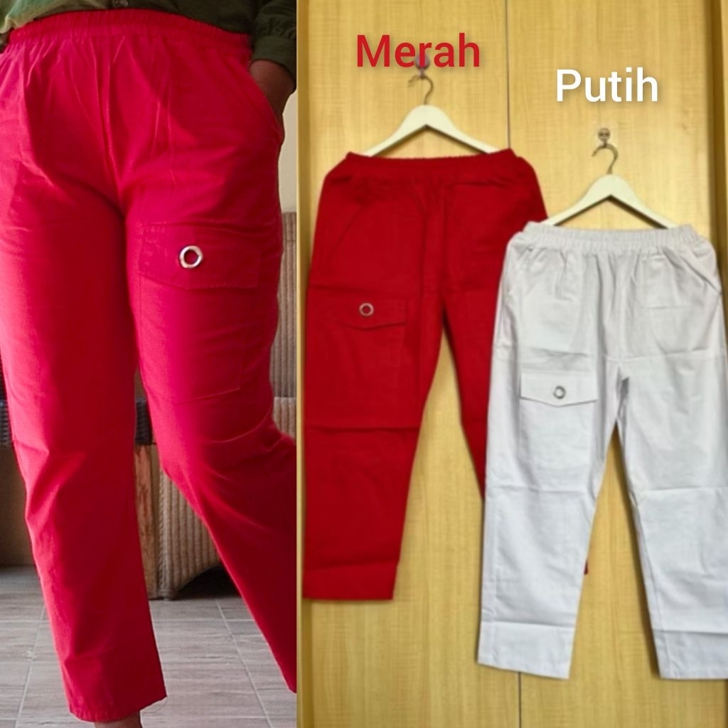 Celana numia sigaret jevanni panjang merah putih