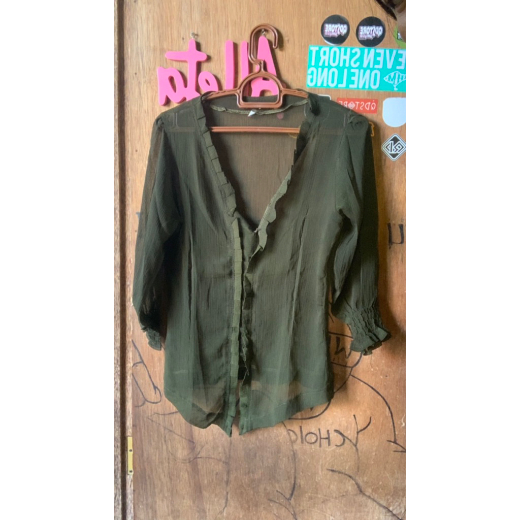 Preloved kebaya bali wanita | kebaya hijau | kebaya brokat bali