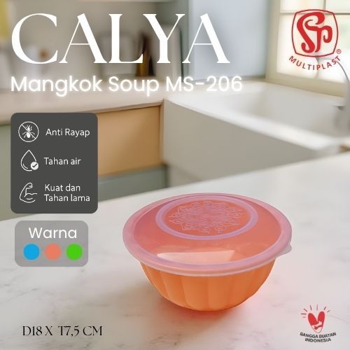 Mangkok Soup Plastik Plus Tutup Kecil CALYA 206 MULTIPLAST Per LUSIN