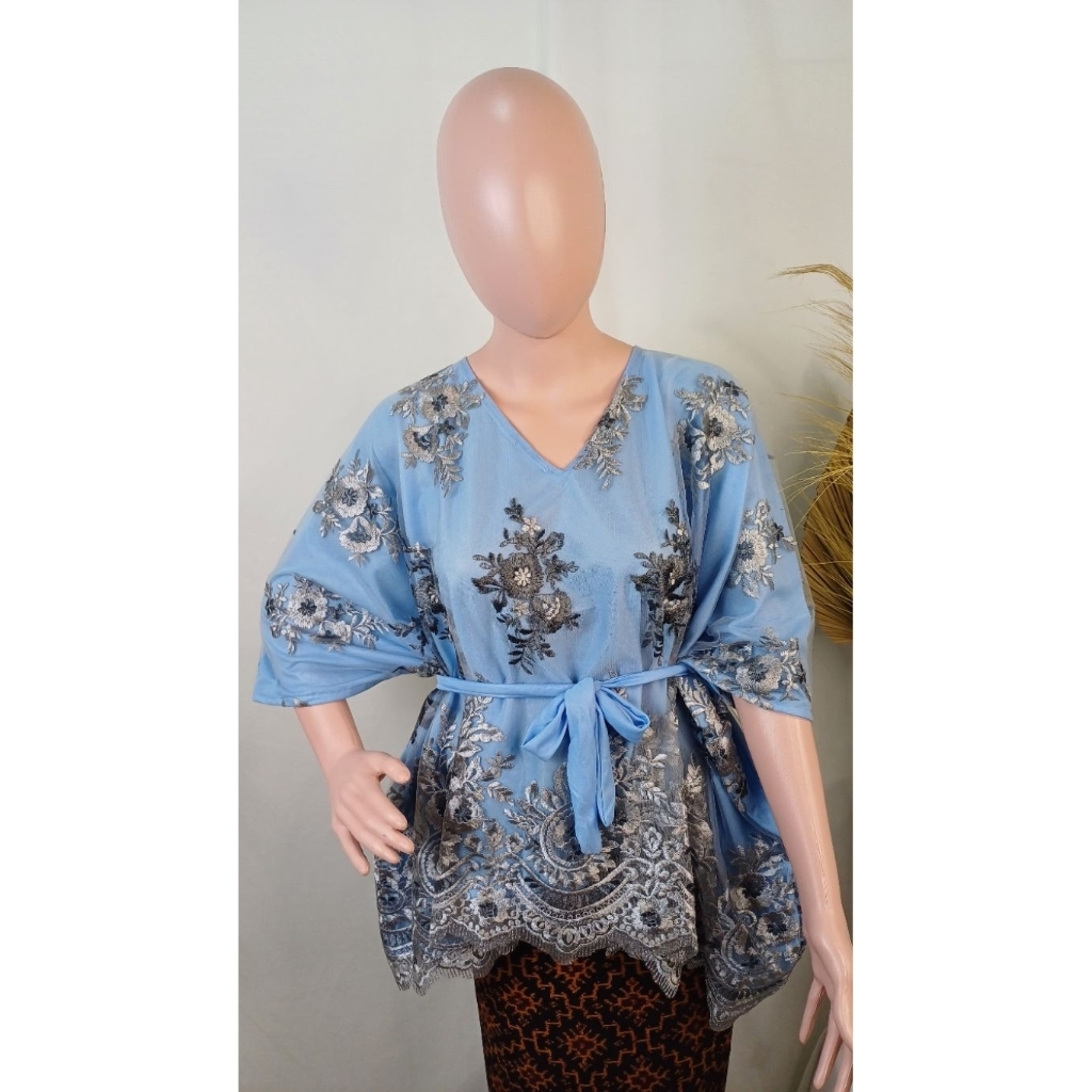 Baju Ende Brokat Tali Pinggang – Atasan Kebaya Modern Elegan Wanita Dewasa
