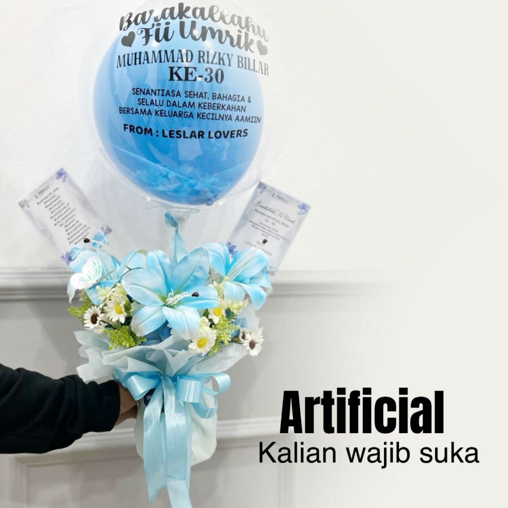 Dqueen Florist - Bunga Box Arificial Balon Premium