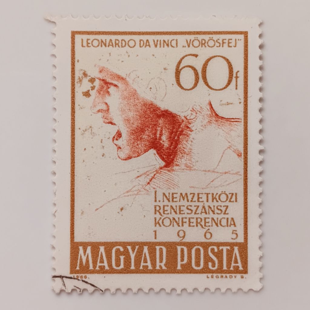 

(AD) Perangko Hongaria 1965 Anniversaries - Events III. - 1st International Renaissance Conference, Budapest - Leonardo Da Vinci 60 fillér CTO