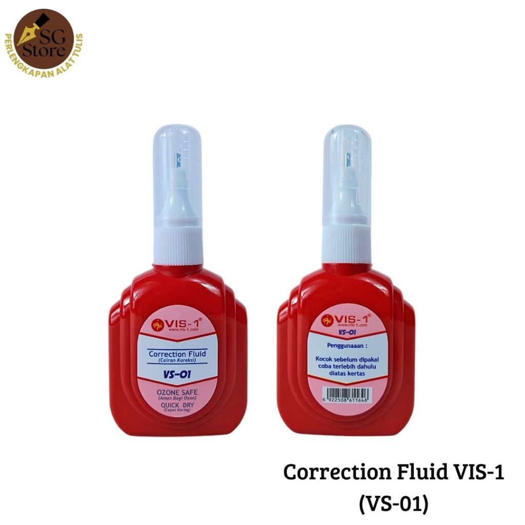 

VIS-1 Tip-Ex Cair VS-01 / Correction Fluid / Stipo Cair / Penghapus Stipo Pen