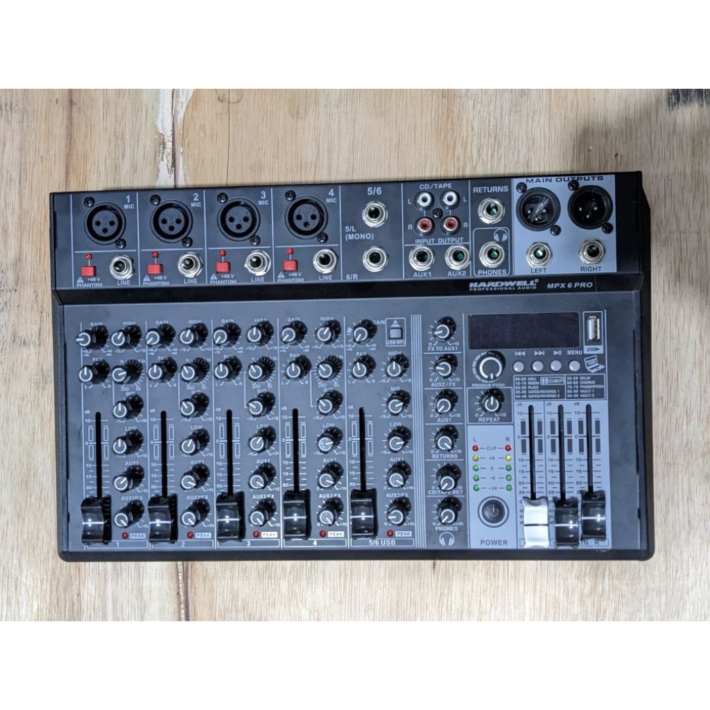 Audio Mixer 6 Channel + USB Soundcard Recording + Bluetooth + Efek Vocal Reverb & USB Mp3 Player HAR