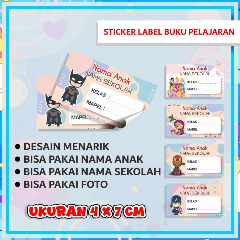 

Custom Stiker Buku Anak Lucu, Murah , Desain Menarik