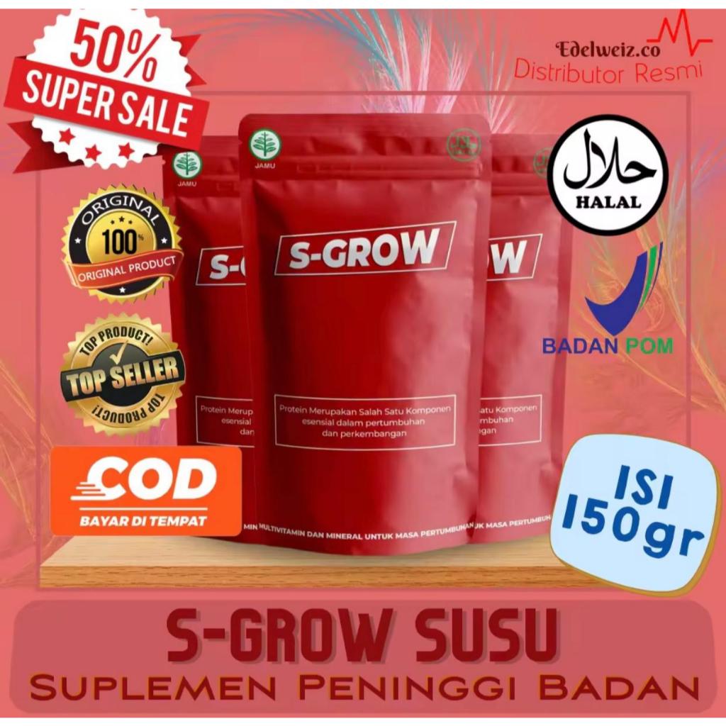 

S-GROW Susu Suplemen Peninggi Badan Super Cepat 150gr Ampuh Sgrow Kalsium Suplemen Obat Tinggi Badan Anak Tercepat Zinc Calcium Murni Ampuh Remaja Dewasa Pria Wanita SG7