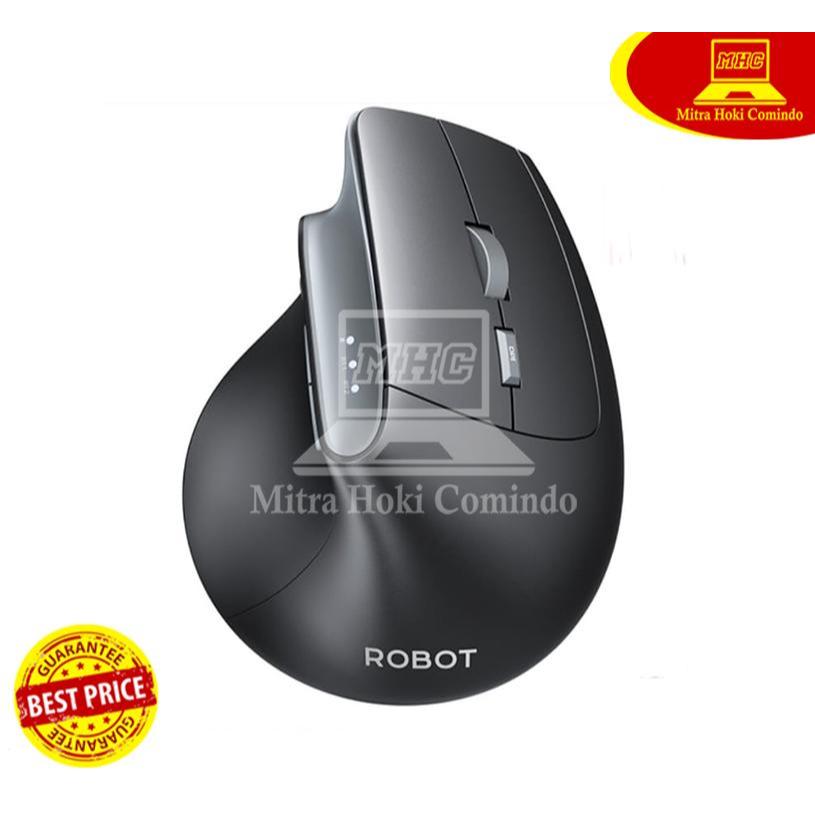 Mouse Vertical Bluetooth + Wireless Robot Guru Master 2 Ergonomic Rechargeable Battery Silent Mouse 