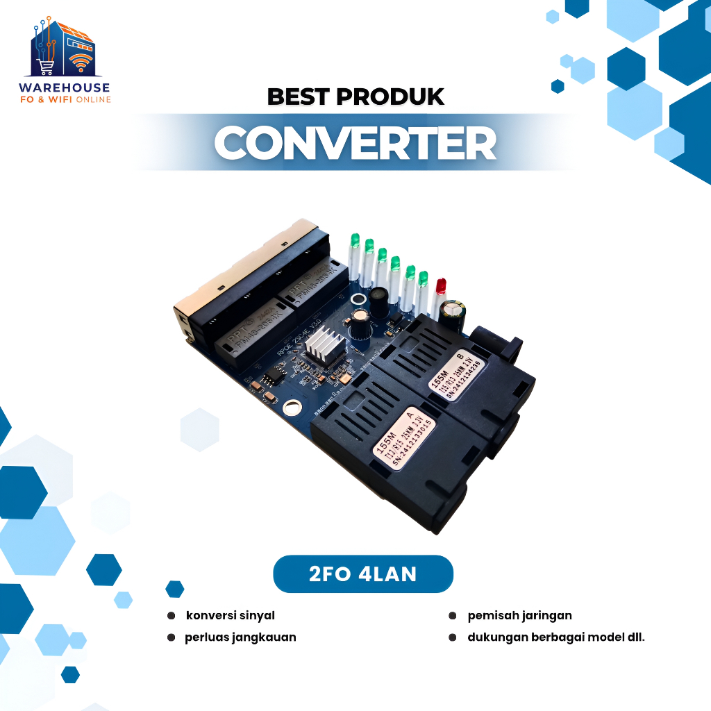 MEDIA CONVERTER 2FO 4LAN PCB