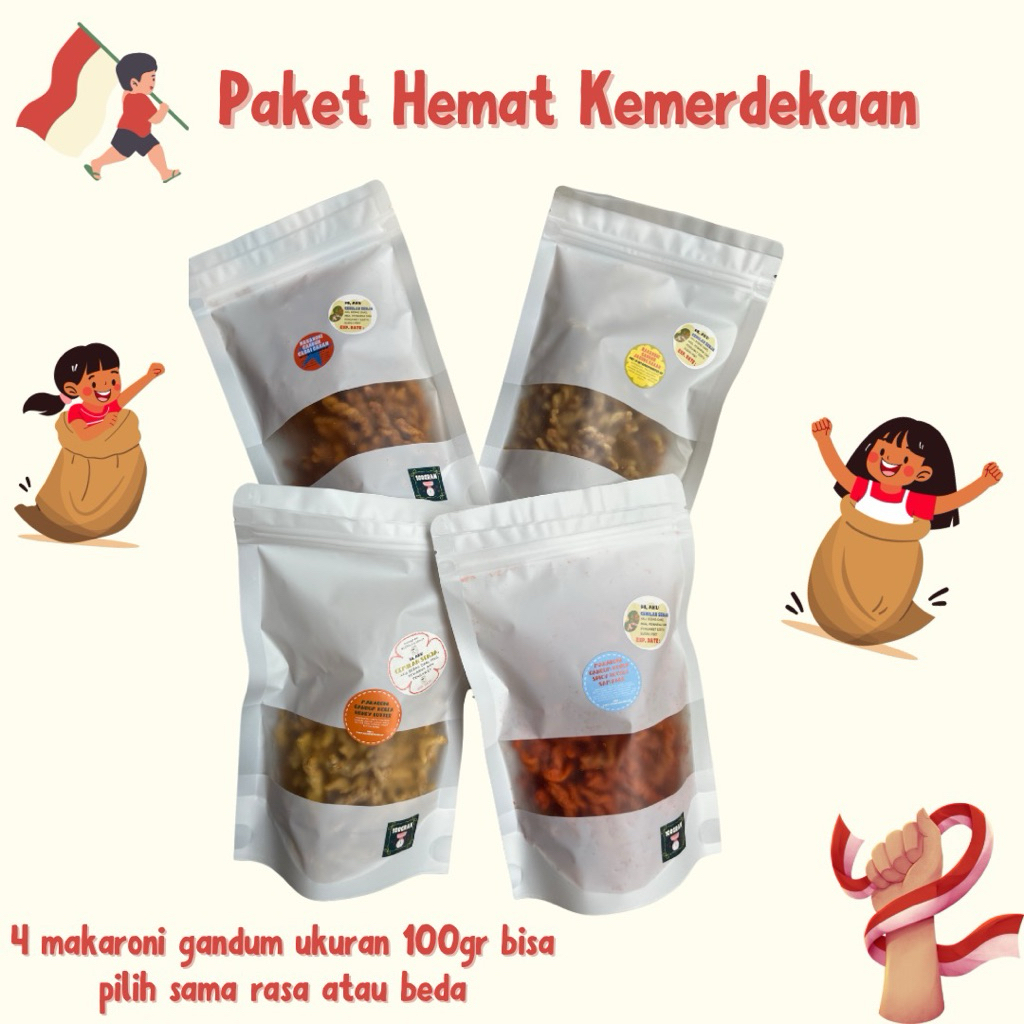 

PAKET HEMAT BALAP KARUNG (4 CEMILAN MAKARONI GANDUM 100GR) CS
