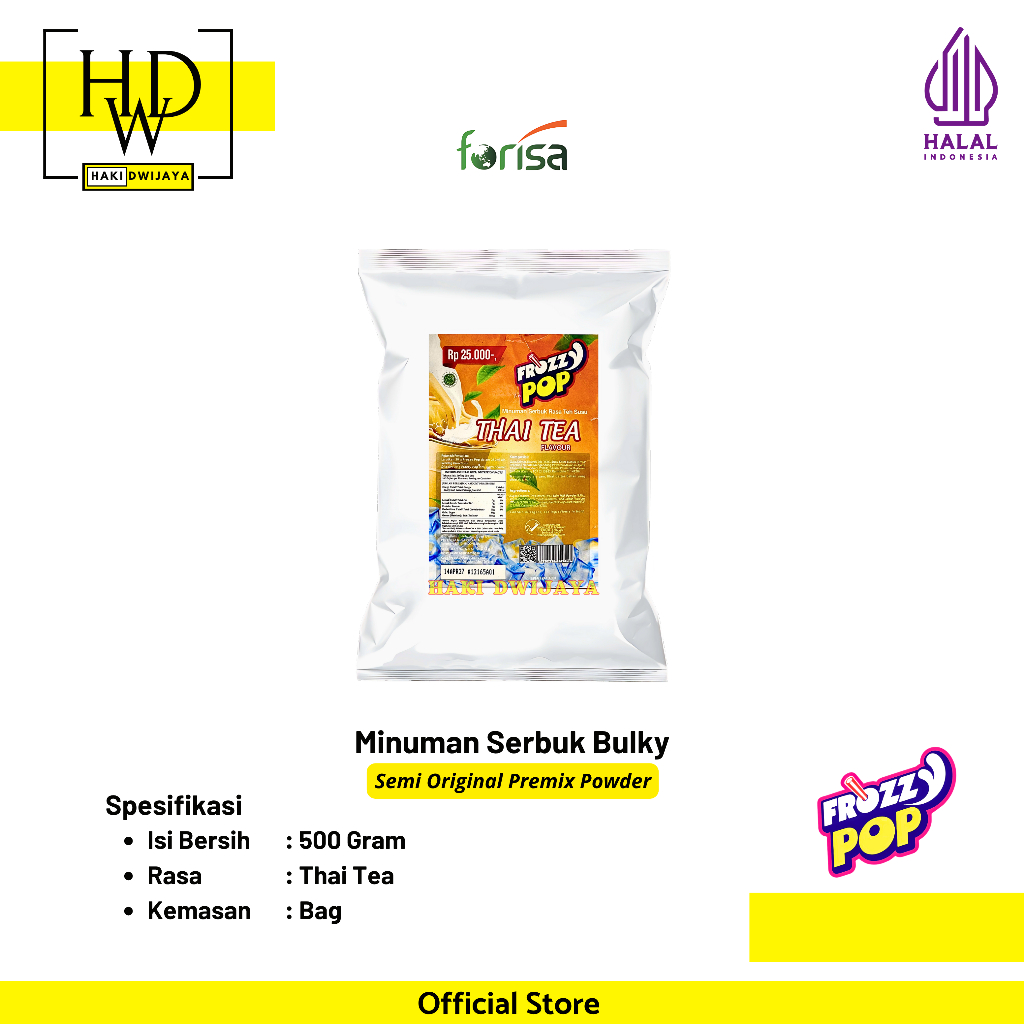 

[500gr] Froozy Pop Powder Minuman Bubuk Instan Rasa Thai Tea
