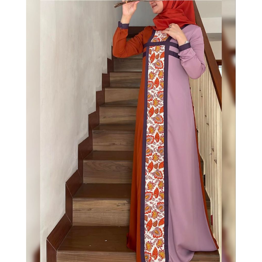 AMELIAA DRESS MAROON M ORIGINAL KALEELA.ID  /  GAMIS DRESS SET AMELIAA MAROON  ORI KALELA  / INNER O