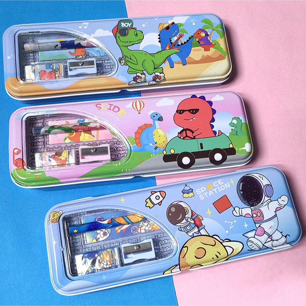 

Pensil set dengan isi dan kotak pencil anak karakter dinosaurus space lpy 9921