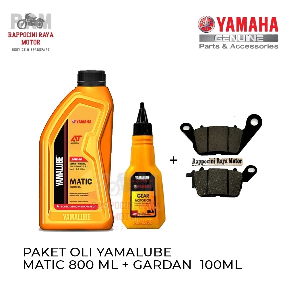 Paket Oli Yamalube Matic 800ml Oli Gardan 100ml Kampas Rem Depan Mio M3 Mio Sporty