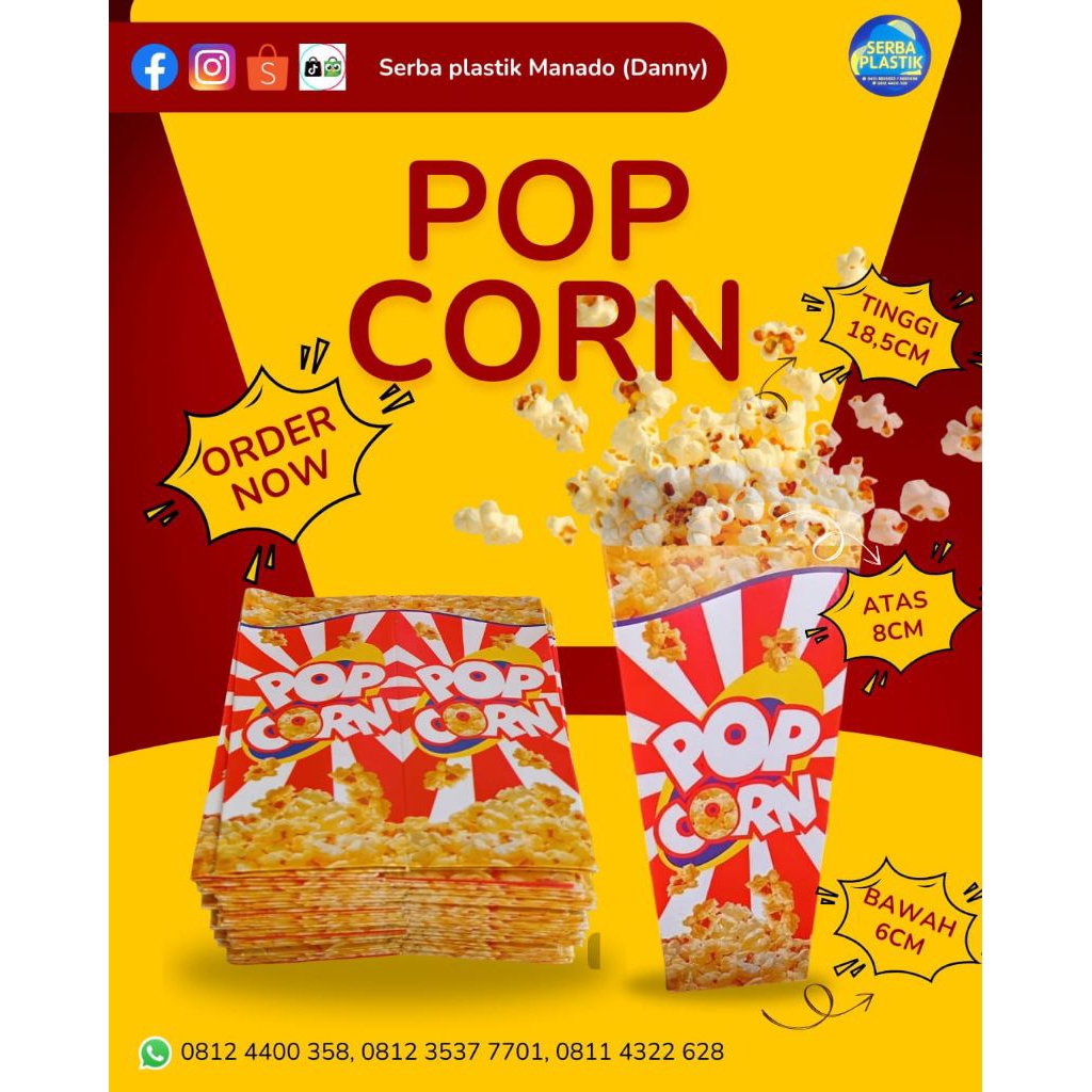 

kardus popcorn/dos popcorn/bungkus popcorn 50pcs