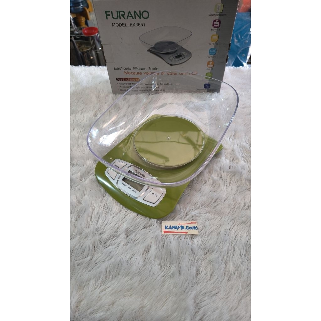 Timbangan Digital Furano 5kg Timbangan Kue Dapur serbaguna Mangkok
