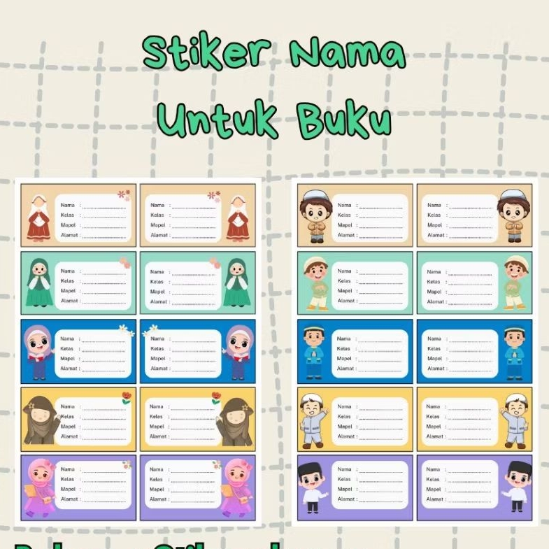 

(25 pcs ) Stiker Nama Anak / Stiker Buku Tulis Anak Sekolah