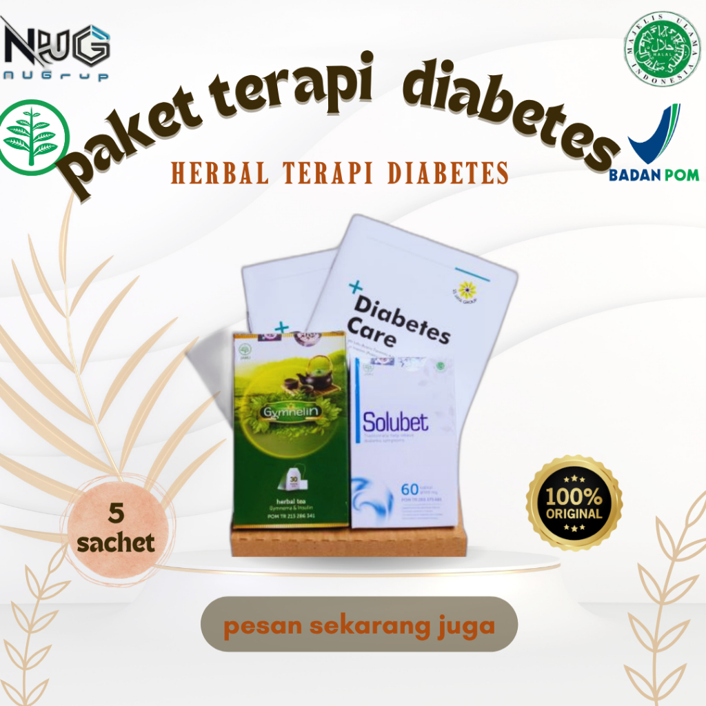 PAKET TERAPI DIABETES | SOLUBET | GYMNELIN | DIABETES | ASLI BPOM SS JAYA GROUP