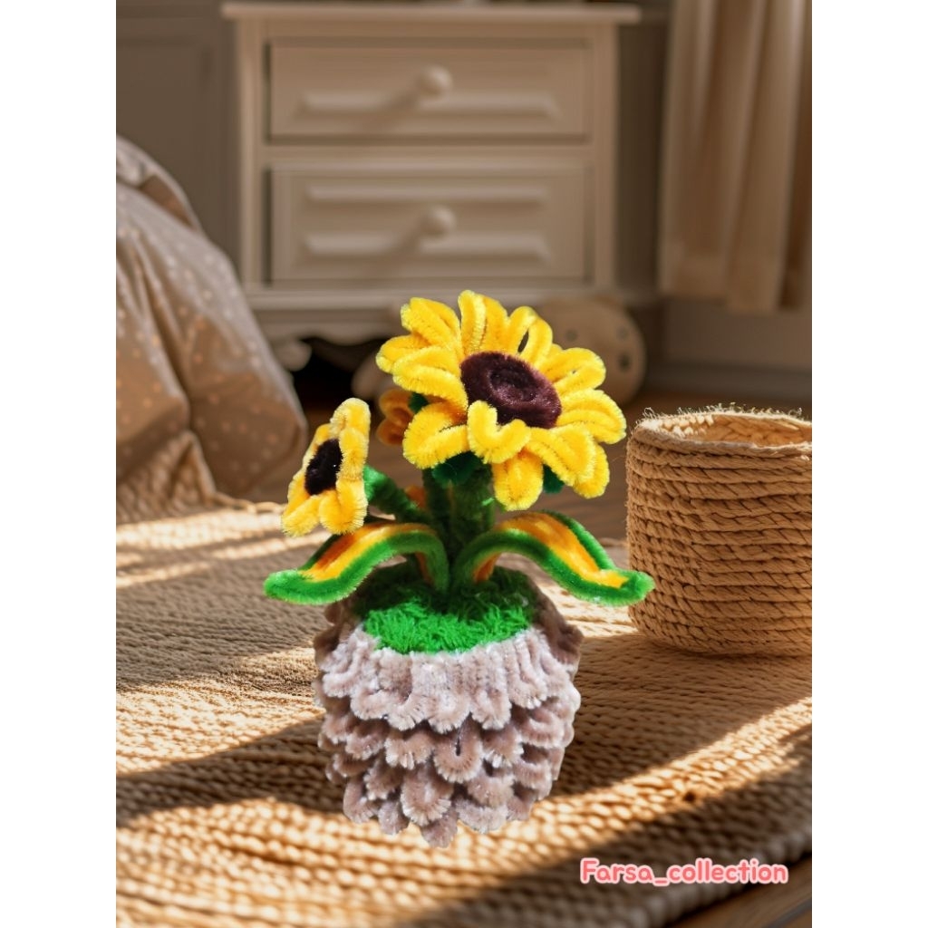 bunga kawat bulu hiasan rumah