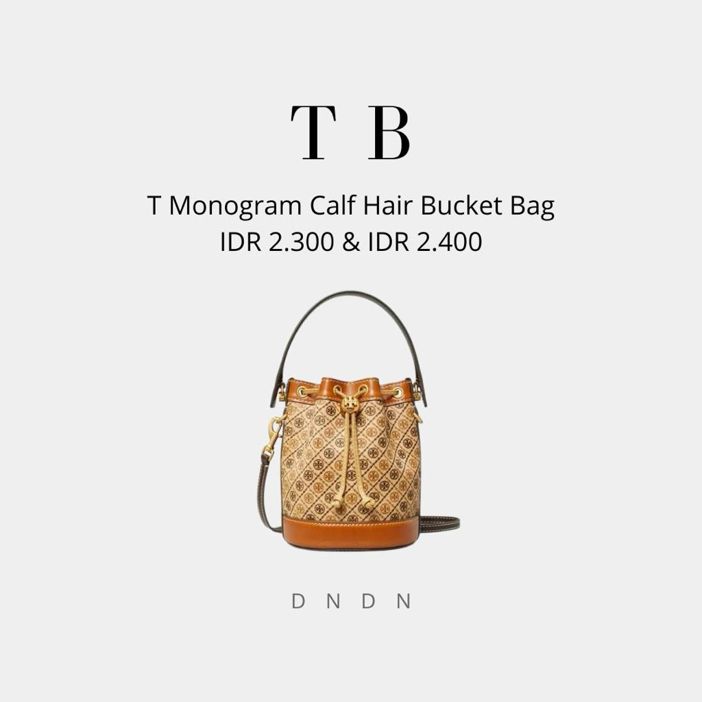 T Monogram Calf Hair Bucket Bag