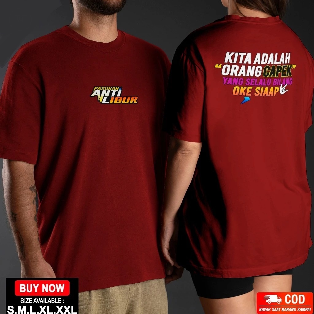 KAOS  pasukan anti libur KAOS DISTRO pasukan anti libur KAOS PRIA WANITA