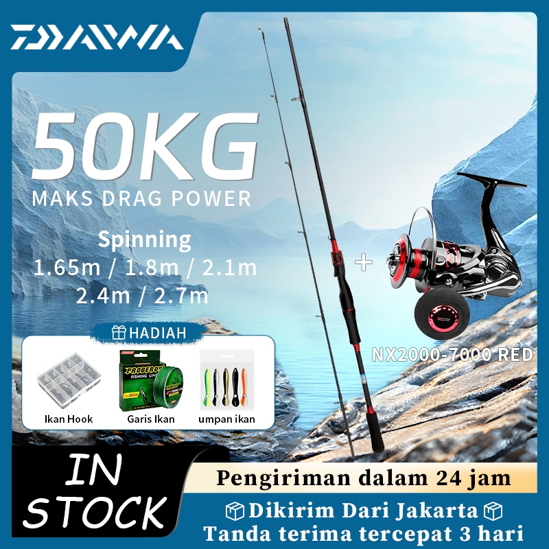 【Indonesia Hot Sale】Set Pancing dan Gulungan Pancing Serat Karbon Set Pancing Ultralight Set Pancing