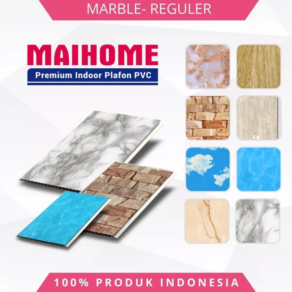 Plafon PVC MAIHOME Marble / Marmer & Mix 1 DUS (15 Lembar) Panjang 3/4 | Plavon PVC Motif Reguler