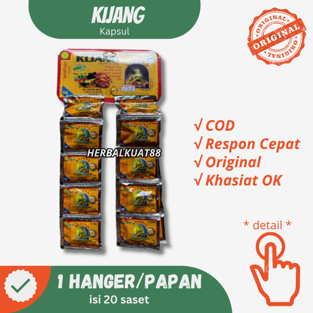 Kapsul KIJANG ORIGINAL Asam Urat || Rematik Herbal || 20 Sachet per Hanger