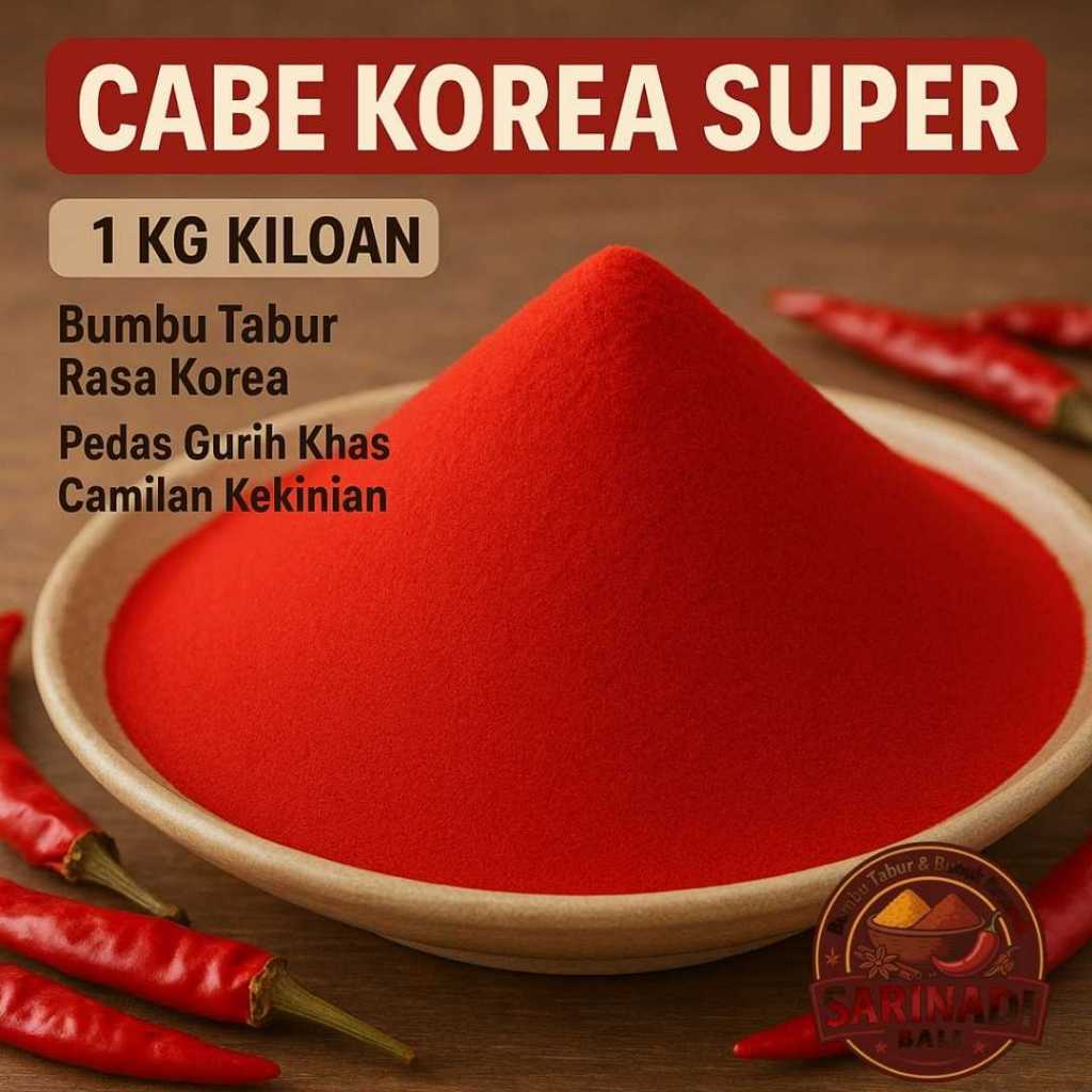 

Cabe bubuk Korea Super 1Kg Kiloan –, Pedas Gurih Khas Camilan Kekinian